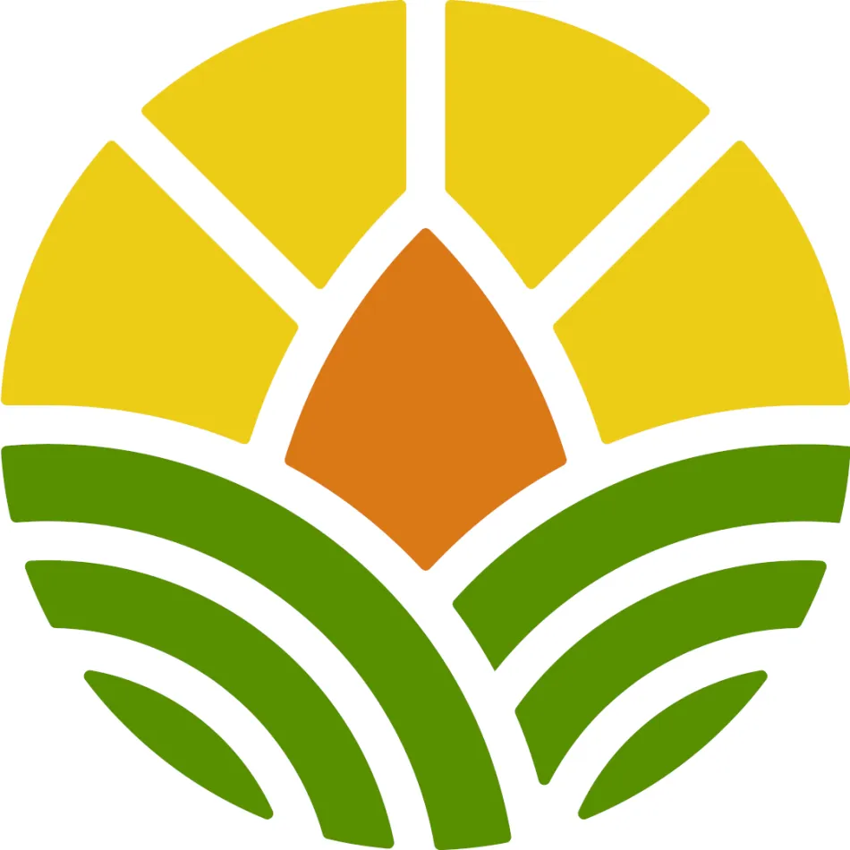 finca verde logo almond sun rising over hills