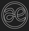 logo of Abundant Earth, showing the letters a and e joined in the form of a knot within a circle